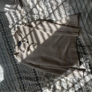 American Eagle Outfitters Oversized Cream Buttoned Sweater